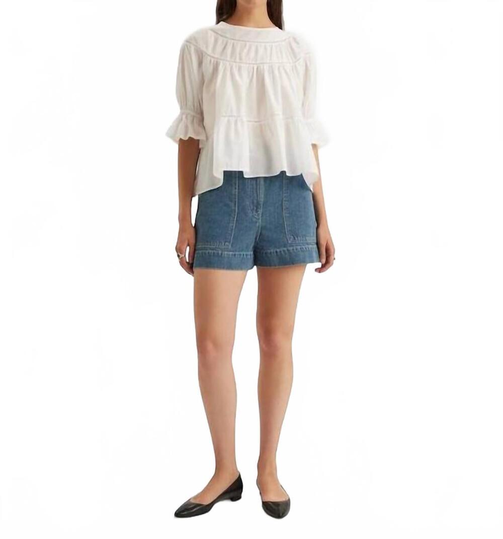 NEW MERLETTE sol crew neck top in white